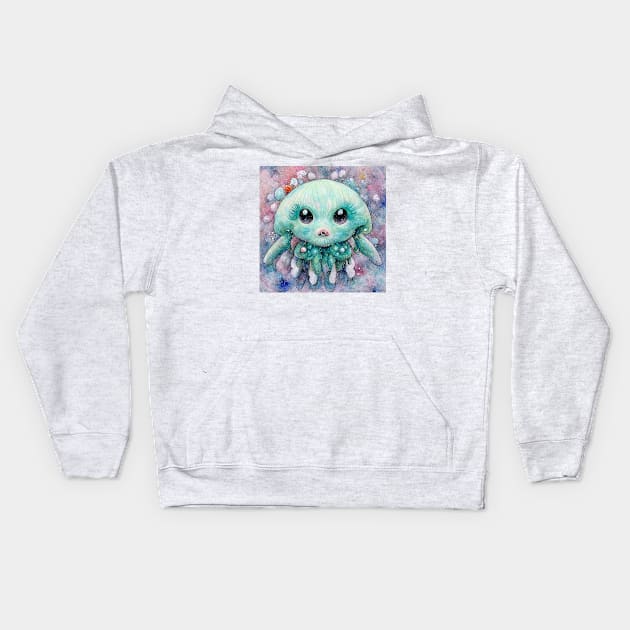 Cute sea critter - Jellyfish Monster Kids Hoodie by Fluffypunk